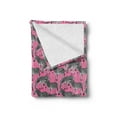 thumbnail image 2 of Pink Zebra Soft Flannel Fleece Throw Blanket, Zebras Pattern Wild Animal Hippie Indie Tropical Tones Pastel, Cozy Plush for Indoor and Outdoor Use, 50" x 70", White Black Pink, by Ambesonne, 2 of 5