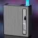 thumbnail image 5 of Estuche para encendedor de cigarrillos de llama directa doble a prueba de viento | Caja metálica gruesa con capacidad para 20 cigarrillos | Regalo para fumadores | Diseño aerodinámico | Duradero |, 5 of 5