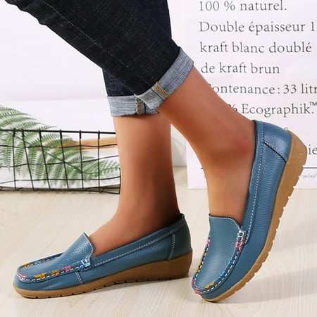 

Cathalem Slip On Women Comfort Walking Flat Loafers Casual Shoes Driving Loafers Walking Shoes For Women Women Sandals Offer Light Blue 6.5
