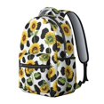 thumbnail image 2 of Sunflower and Cowprint White Pattern Backpack for School, Cute School Bag with Adjustable Shoulder Straps and Padded Back, 15.3"x11"x7.1", 2 of 5
