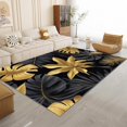 thumbnail image 1 of Area Rug Plants Luxurious Tropical Leaves 2 x 3 ft Black Gold, Soft Lightweight Washable Rug Non Slip Stain Resistant, Indoor Floor Rugs for Living Room Bedroom Kitchen Home Office House Decor, 1 of 1