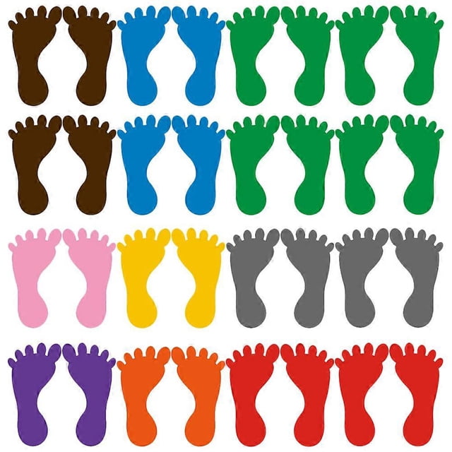 18 Pairs Footprint Floor Decals Footprint Stickers for School Kindergarten Classroom Decoration