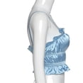 thumbnail image 2 of Franhais Women Summer Sexy Satin Sling Ruffle Frilly Camisoles Strapless Solid Streetwear Slim Backless Vest Crop tops, 2 of 9