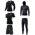 thumbnail image 1 of Traje de fitness para hombre, conjunto completo de cinco piezas ajustado para deportes al aire libre, traje de fitness de compresión de secado rápido, baloncesto, correr, 1 of 6