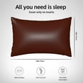 thumbnail image 5 of Rocae Brown for Satin Pillowcase 20x30 Inches for Hair and Skin,Gifts for Women Men Super Soft Pillow Covers (Pillow core not included), 5 of 7