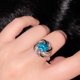 thumbnail image 1 of Anillo de diamantes azules y verdes Mosan de Maldivas Anillo de la mitad de la montaña Starlight Queen, 1 of 6