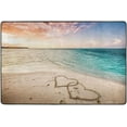 thumbnail image 4 of SKYSONIC 36x24in Sandy Beach Sunset Area Rug, Drawn Two Hearts Non-Slip Floor Carpet for Indoor Living Dining Room Bedroom, 4 of 7