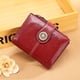 thumbnail image 4 of Cartera de cuero para mujer, billetera de tres pliegues, monedero de cuero encerado con aceite y ventana para identificación, tarjetero con cremallera y hebilla de moda, 4 of 8