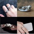 thumbnail image 2 of Juego de 16 anillos de rana abiertos vintage, anillo apilable para nudillos, anillo de serpiente, anillos de dedo bohemios, pájaros, animales, dragones, para mujeres, hombres y niñas, 2 of 5