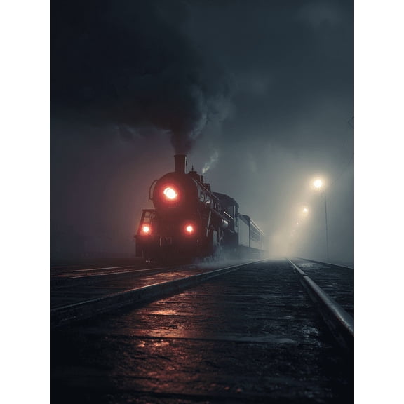 Vintage Steam Train Canvas Wall Art, Railway Art Print for Living Room, Bedroom, Office, Hallway and Man Cave Decor