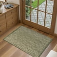 thumbnail image 4 of Alfombra de baño LEEVAN, lavable, 60 x 90 cm, algodón verde y natural, 4 of 4