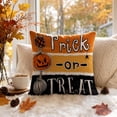 thumbnail image 5 of PYURTEP Halloween Pillow Cover, Trick‑or‑Treat Print Throw Pillow Case, Soft Decorative Pillowcase for Halloween Decoration, 5 of 7