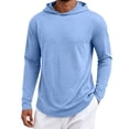 thumbnail image 2 of Bovxnpu Mens Long Sleeve Shirts Casual T Shirts Pullover Hooded Quickly Dry Soft Pullover Tops, 2 of 5