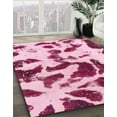 thumbnail image 3 of Ahgly Company Machine Washable Indoor Rectangle Abstract Pink Violet Pink Area Rugs, 7' x 9', 3 of 7