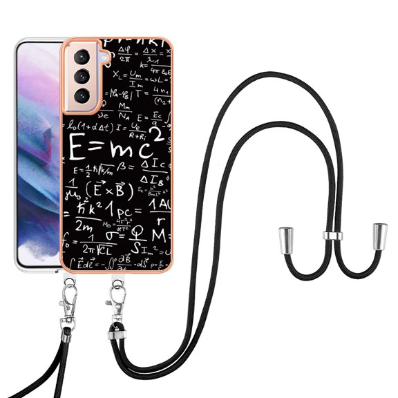 Slim Fit Case for Samsung Galaxy S21 Plus, Luxury Pattern Adjustable Crossbody Lanyard Shoulder Neck Strap Clear Design Case for Women Girl Teen Silicone Soft for Samsung Galaxy S21 Plus, Equation