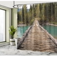 thumbnail image 5 of Ambesonne Rustic Shower Curtain, River Pine Tree Forest, 69"Wx70"L, Brown Green, 5 of 5