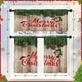 thumbnail image 6 of Christmas Kitchen Window Curtains and Valances Set 36 Inch Vintage Berry Spruce Branch Short Tier Curtains, Winter Small Kitchen Decor, 6 of 7