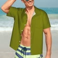 thumbnail image 7 of Vsdgher Olive Print Men's Hawaiian Shirts Button Down Tropical Holiday Beach Shirts Vacation Clothes,X-Large, 7 of 7