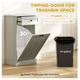 thumbnail image 4 of Kitchen Trash Cabinet with Tilt Out Bin & Drawer, Free Standing Storage Organizer, Gray Wood Grain Top, 20''W x 13.25''D x 35.5''H, 4 of 9