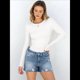 thumbnail image 4 of Camisetas de Larga para Mujer, Tops Ajustados de Punto Acanalado, Conjuntos de Otoño, Camisetas Informales, Ropa Interior, Ropa Interior, M, 4 of 8