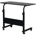 thumbnail image 5 of 31.5" Length Tray Table Portable Side Table for Bed, Removable Sofa Side Table Desk with Wheels, Table Laptop Cart, Height Adjustable Coffee Snack Table for Living Room, Bedroom (Black), 5 of 18