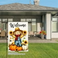 thumbnail image 3 of JOOCAR Welcome Scarecrow with Sunflowers and Pumpkins Garden Flag for Fall Autumn Home Outdoor Garden Yard Door Decor 12x18 inch, 3 of 5