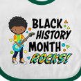 thumbnail image 4 of Inktastic Black History Month Rocks- boy with guitar Boys or Girls Baby Bib, 4 of 4