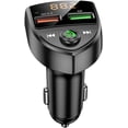 thumbnail image 1 of ZHAOCHENG Transmisor FM Bluetooth, Bluetooth V5.0 Dual USB Auto y adaptador QC3.0 compatible con disco U, 1 of 5