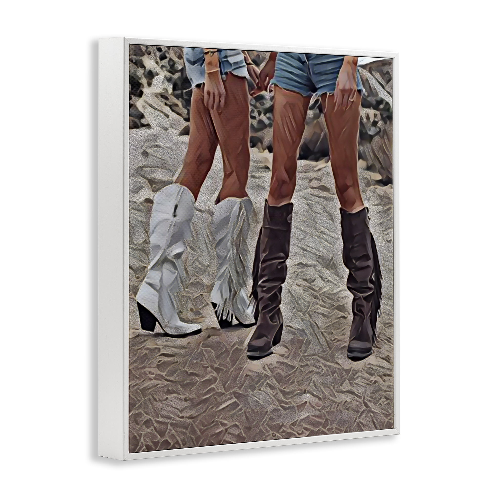 Rodeo Girls Friendship White Framed Giclee Art, design by Jesse Keith