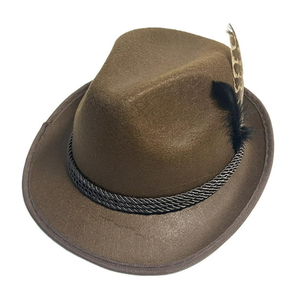 Sombrero de vaquero occidental para mujer y hombre, elegante, de ancha, para disfraz , accesorios para acampar Marrón