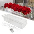 thumbnail image 1 of Flower Vase Flower Container Holder Stand Long Rectangular Floral Flowerpot for Desktop Dining Table 30cmx10cmx6.5cm, 1 of 8