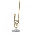 thumbnail image 3 of Modèle d'Instrument de Musique, Réplique de Trombone Miniature avec Support et Étui Ornements Plaqués Or 6.3 X 1.6 1.6 Po, 3 of 8