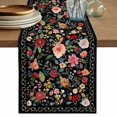 thumbnail image 2 of Watercolor Country Flowers Table Runner 36 Inches Long,Kitchen Dining Tablerunners Red Pink Floral Art on Black Linen Table Runners Dresser Scarves for Home Dinner Wedding Holiday Party Decor, 2 of 9