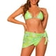 thumbnail image 1 of INSPIRAR CHIC Conjuntos de Bikini de 3 Piezas con Tie Dye para Mujeres, Trajes de Baño Halter de Triángulo con Sarong y Falda de Playa, Traje de Baño Talla X-Large Amarillo Verde, 1 of 5
