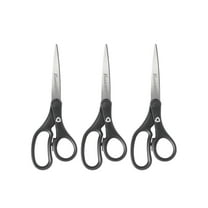 Westcott Kleen Earth 8" Straight Hard Handle Scissor, Black 3pk, High School Level