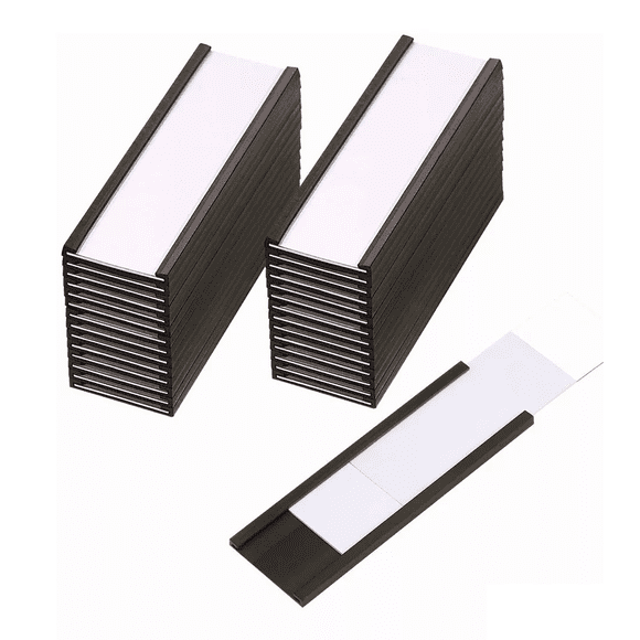 Portaetiquetas Magnético De Canal C - 76mm*25mm - 30pcs negro