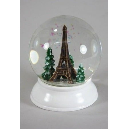EIFFEL TOWER Paris Christmas Trees Snow Globe, 4.5