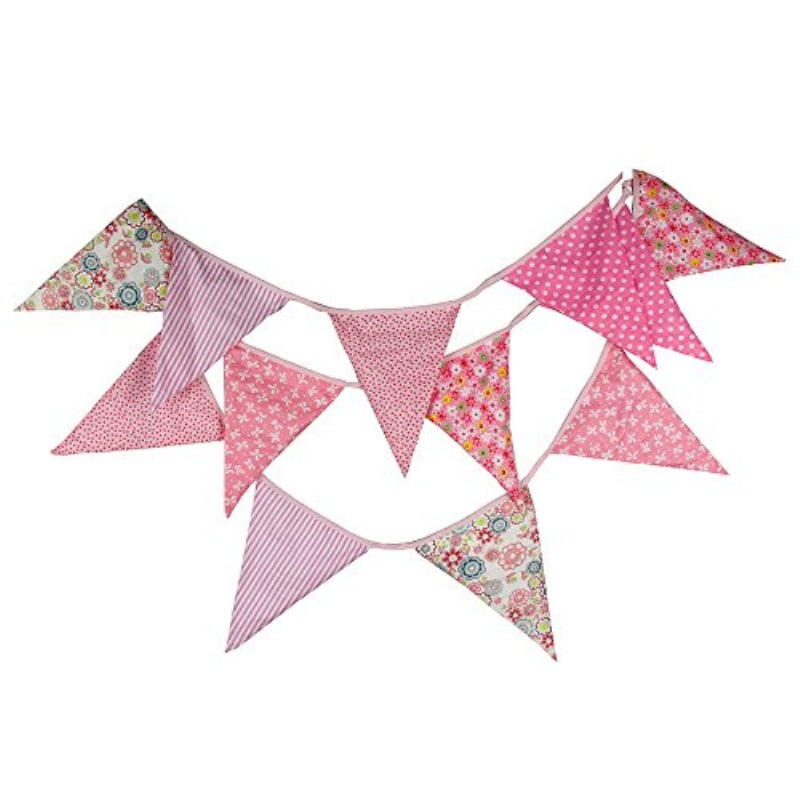 birthday Shabby chic Bunting flags or banner for child's bedroom garden 