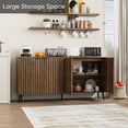 thumbnail image 6 of Smart FENDEE Sideboard Buffet Cabinet with Adjustable Shelf and 4 Doors,Living Room,Kitchen,Walnut, 6 of 9