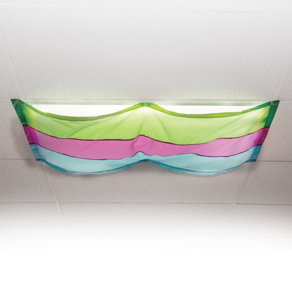 Pacific Play Tents Cozy Shade 54” x 24” Classroom Blue Pink Green Striped Instant Canopies Fluorescent Lighting Cover