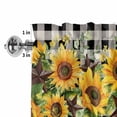 thumbnail image 2 of Valances for Windows Watercolor Sunflower Leaves Western Star Rod Pocket Short Curtain for Bathroom Living Room Bedroom Grey White Plaid 1 Panel 42x12in, 2 of 9