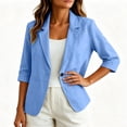 thumbnail image 4 of LPZOOGU 2026 Summer Women’s Linen Blazer Jacket - Lightweight Breathable 3/4 Sleeve One Button Business Casual Suit Jackets, 4 of 7
