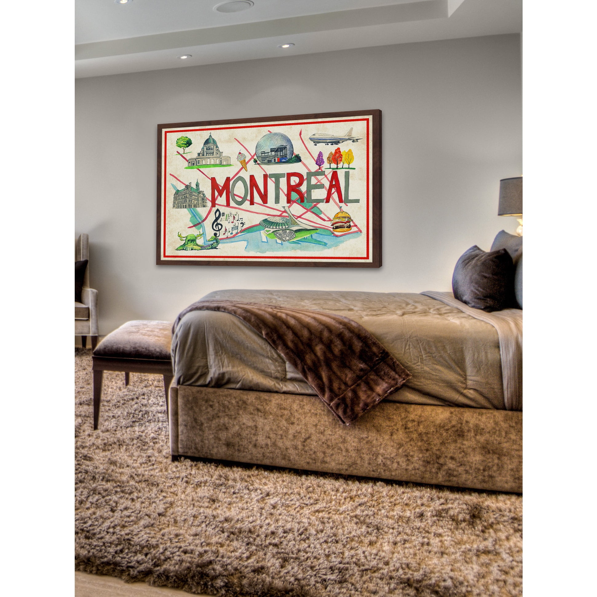 "Venez a Montreal - Antique" Framed Painting Print