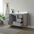thumbnail image 6 of Vinnova Granada 48" White Faux Stone Top Single Vanity in Paris Gray No Mirror, 6 of 12