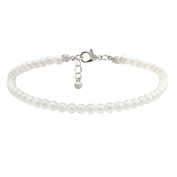 DESIGNICE Pearl Anklet Bracelet Beaded Ankle Chain with Lobster Clasp Jewelry