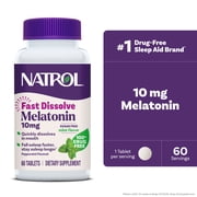 Natrol Melatonin 10 mg Fast Dissolve Tablets, Sugar-Free Peppermint, 60 Ct