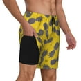 thumbnail image 3 of Daiia Summer Pineapple Mens Swim Trunks Swim Shorts Quick Dry Swim Shorts with Mesh Lining Pockets-Large, 3 of 9