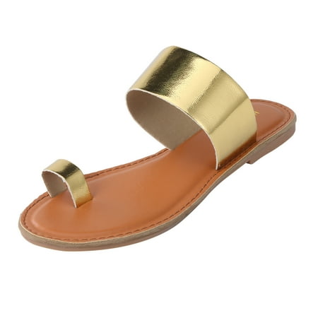 

Youmylove Women Slippers Slides Flat Sandals Flip Flops Summer Shoes Roman Sandals Trendy Leisure Simple Shoes Female Footwear