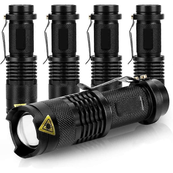 Mini LED Flashlight, 5 Pack 350 Lumens 3 Modes (No Battery)