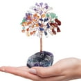 thumbnail image 1 of Healing Gemstone Money Tree With Quartz Stone Base Crystals Lucky Ornament Sculpture For Home Decor-4in, 1 of 10